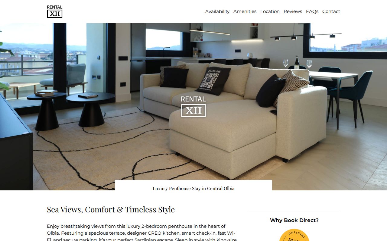 Luxury 2BR Penthouse in Olbia with Terrace & Parking